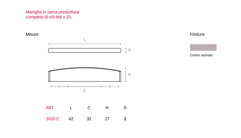 MANIGLIETTE MITAL 3020 I=32 - immagine 4
