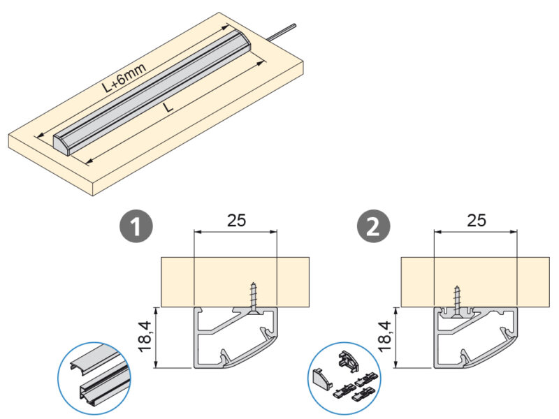PROFILO ALLUMINIO LED INCLINATO LYNX - immagine 3