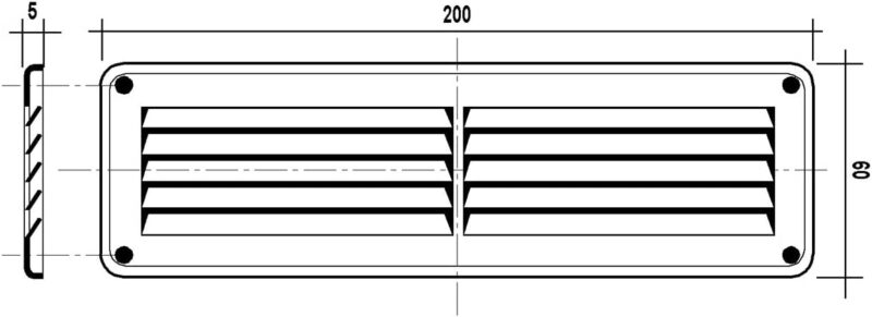 GRIGLIE METALLO MM 200X60 MARRONE - immagine 2