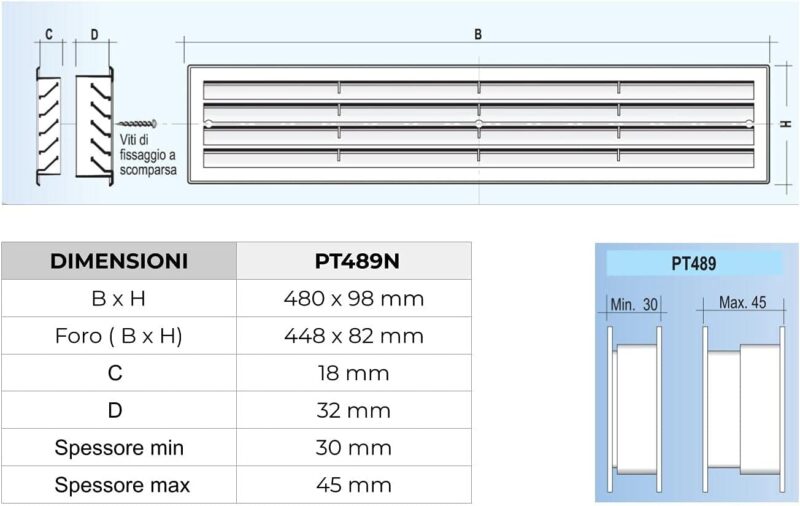 GRIGLIE PLASTICA TELESCOPICHE DA INCASSO MARRONE - immagine 3