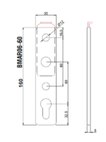 PLACCA BLOCCO PER MANIGLIONE HS OTTONE LUCIDO - immagine 3
